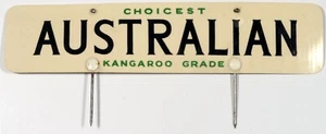 Choicest Australian Kangaroo Grade meat butcher display advertising sign c1960 - Foto 1 di 2