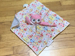 Blankets And Beyond Pink Owl Print Plush Lovey Blankie Security Blanket - Picture 1 of 4