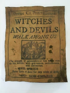 Salem Witch Trials Aged Reproduction Replica Devils Art Print Hand Crafted - Picture 1 of 7