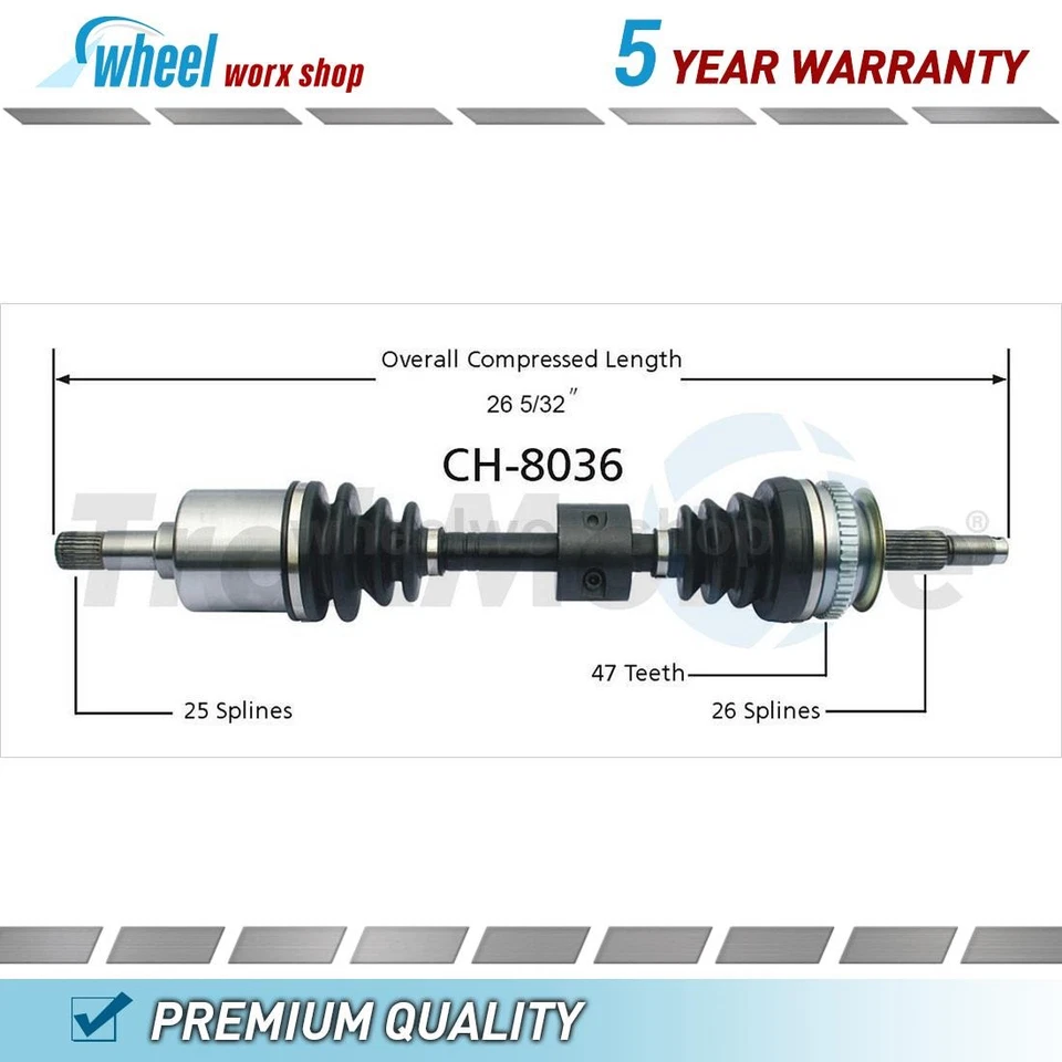 Eje delantero derecho CV para Dodge Grand Caravan 3,0 L tracción delantera 1988 1989 1992-1995 Foto 1 de 1