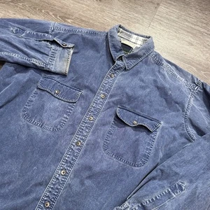 Vintage LL Bean Shacket Mens XL Chambray Chore Flannel Lined Field USA Shirt - Picture 1 of 11