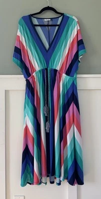 Vestido Cabana Life Borla Maxi Resort Ropa Protección Solar Bolsillos Rayas Grandes Foto 1 de 4