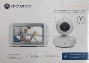 Motorola VM36XL Touch Connect 5" HD Wi-fi Video Baby Monitor 1000ft Range, White - Picture 1 of 2