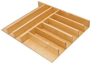 Cutlery Tray Drawer Insert – Birch, Trimmable, Two Width Options, Fits 19-1/2" D - Picture 1 of 6