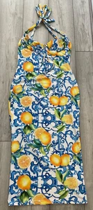 MISSGUIDED LEMON PRINT FITTED DRESS..BRAND NEW..SIZE 12-14..SUMMER/HOLIDAYS - Picture 1 of 3