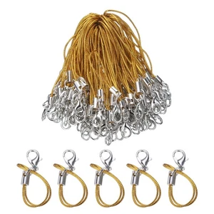 200Pcs Lobster Clasp Cords Clasp Strap Lanyard Charm Rope Gold Tone - Photo 1 sur 6