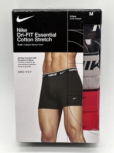 NUOVO 3 PACK BAULETTO UOMO NIKE DRI FIT COTONE ESSENZIALE ELASTICIZZATO TAGLIA ORLO MEDIO LARGO - Foto 1 di 4
