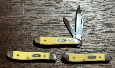 Case Peanut Pocket Knife, Yellow Synthetic, Set Of 3 - Image 1 of 4