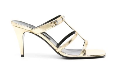 Gucci GG Horsebit Divine Gold Heels Mules Slip Ons Sandals Size 39.5 - Image 1 of 4