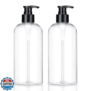 KREMORV Bomba Plástica Vacía Dispensador Botellas Paquete de 2 Bot Bomba Recargable Transparente - Imagen 1 de 5