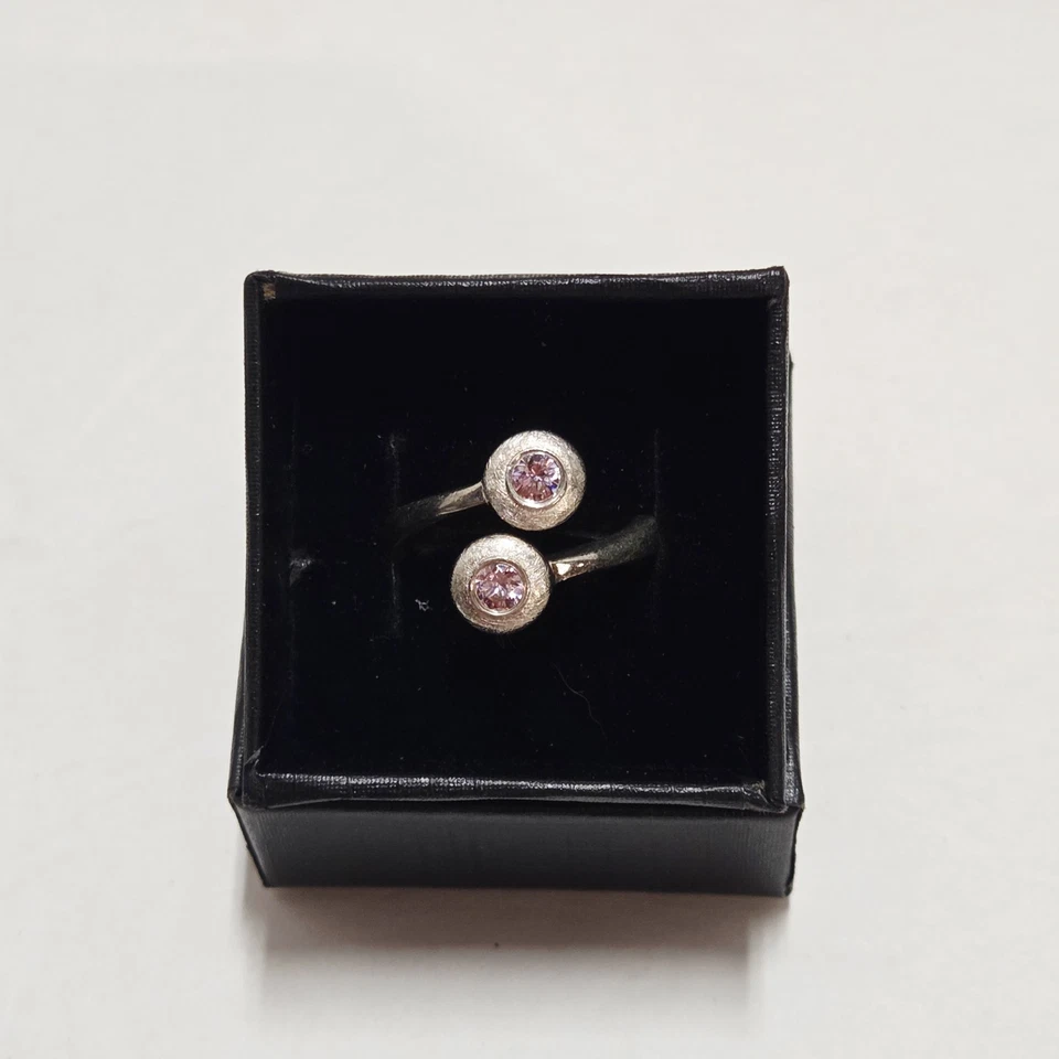 Anillo Torque Vintage FOSSIL Plata Esterlina 925 Para Mujer Talla 6 Rosa Circonita Cúbica  Foto 1 de 4