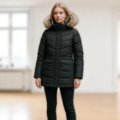 Abrigo de invierno para mujer Free Country serie Power Down chaqueta parka forrada de piel talla mediana Foto 1 de 4