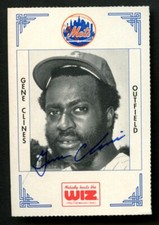 Gene Clines #78 signed autograph auto 1991 NY Mets Nobody Beats The WIZ Card ~