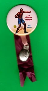 1910 STYLE Jack Johnson Championship Fight Promo *PIN* German w/Clad Charm - Picture 1 of 2