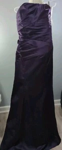 Alfred Angelo Women's Style 7006 Purple Satin Strapless Formal Gown Size 8 NWT - Picture 1 of 6
