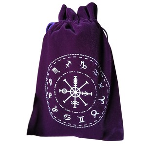 purple drawstring bolsa