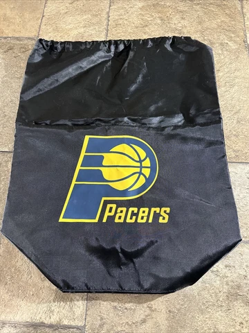 Indiana Pacers NBA Drawstring Book Bag Backpack Zippered Front Pocket Cover