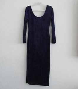 All That Jazz Maxikleid Damen Medium Lila Schulterpolster Schlitz Samt Gothic - Bild 1 von 16