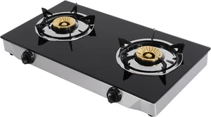 Gas Stove Stainless Steel 2 Burners Portable Tempered Glass Double Auto Ignition - Picture 1 of 11