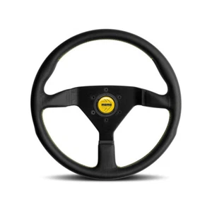 Volante de competición MOMO 350 mm cuero negro cepillado negro anodizado - Imagen 1 de 1