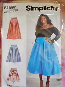 Simplicity Pattern for Women R11687 Size 30W-38W Skirts New/Uncut - Picture 1 of 2