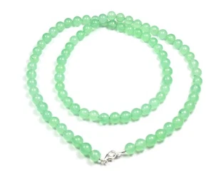 A++ Grüner Aventurin glatter runder Edelstein Perlen Glück & Wohlstand Halske... - Bild 1 von 16