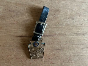 Philadelphia Uhr Anhänger American Legion WW2 Vintage 1948 Lederband Liberty Bell - Bild 1 von 16