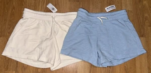 Lot of 2 Old Navy French Terry Utility Shorts - Blue & White - Size S 6-7 - NEW! - Picture 1 of 10