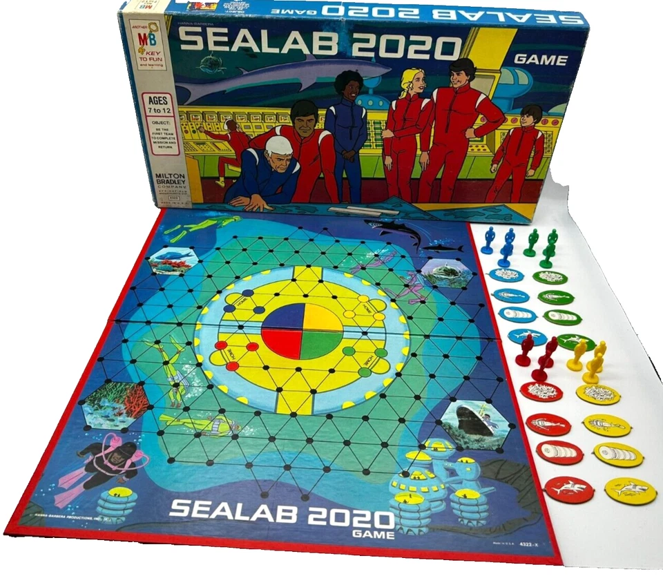 Vintage 70s Hanna-Barbera SEALAB 2020 Board Game Milton Bradley Complete Game - Image 1 of 4
