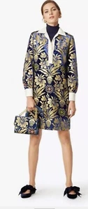 New! Tory Burch Womens Thelma Blue Velvet Metallic Burnout Mini Dress $598 Size2 - Picture 1 of 12