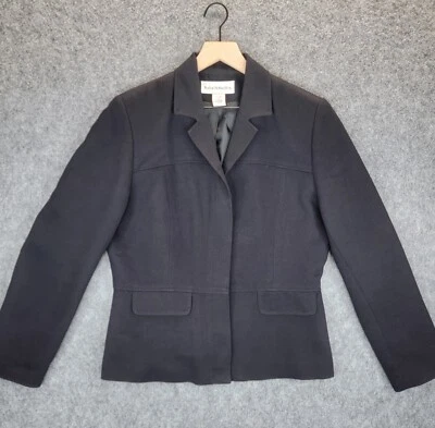 Norton McNaughton Hudson Blazer Womens 8 Black Long Sleeve Button Career - Image 1 of 4