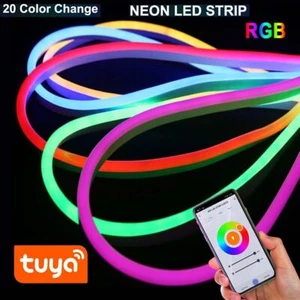 Smart Wifi Bluetooth RGB LED Neon Flex Rope String Lights DIY Party Bar Outdoor - Picture 1 of 28