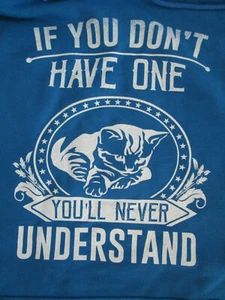 Sudadera con capucha grande azul real gato gatito Jerzees NUEVA D - Imagen 1 de 3