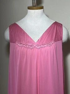 Vintage ärmelloses Nylon Nachthemd rosa Gr. M Vintage 70er - Bild 1 von 6