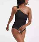 Nwt $118 Michael Kors One Shoulder  Asymmetrica Swimsuit Size 14