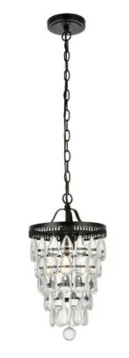 Crystal Pendant Black Color Light Fixture Kitchen Island or Dining Room Lighting - Image 1 of 4