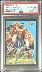 Larry Johnson auto signed 1999 SkyBox #44 card New York Knicks PSA Encapsulated - Picture 1 of 3