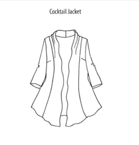 FLAX Social Cocktail Jacket Linen, Linen Gauze Asymetrical Onyx black Med M - Picture 1 of 10