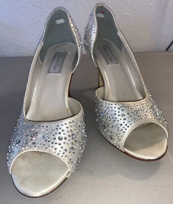Tacones de salón con estrás para mujer retoques talla 9,5 M boda graduación ocasión especial Foto 1 de 4