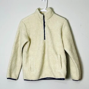 Amazon Essentials Sweater Kids XL Cream Fleece Pullover Quarter Zip Sherpa - Picture 1 of 11