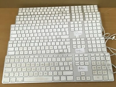 Apple A1243 Wired USB Keyboard Lot x5 UK Layout - Ersatzteile Reparaturen - Bild 1 von 4
