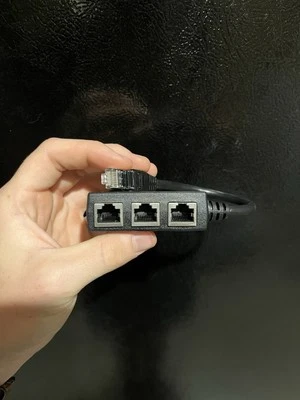 Ethernet Splitter Cable RJ45, 1-3 Cable Adapter, Doonjiey Computer, Router - Image 1 of 4