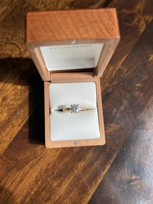 Brilliant Earth Engagement Ring 7mm Moissanite 14k Gold Size 6 1/4 - Image 1 of 4