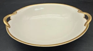 Vintage Nippon Noritake Morimura Goldena White Oval Serving Bowl Gold Trim - Picture 1 of 13