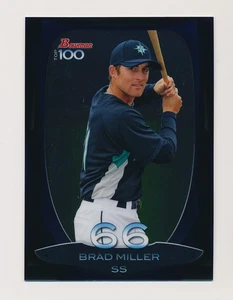 BRAD MILLER ⚾ 2013 Bowman Chrome Top 100 Prospects Insert #BTP-66 Mariners - Picture 1 of 2