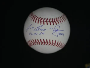 JOSE CANSECO MARK MCGWIRE SIGNED OMLB BASEBALL WITH "86 AL ROY & 87 ROY" JSA COA - Picture 1 of 2