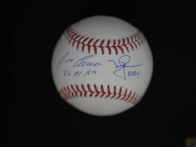 JOSE CANSECO MARK MCGWIRE SIGNED OMLB BASEBALL WITH "86 AL ROY & 87 ROY" JSA COA - Image 1 of 2