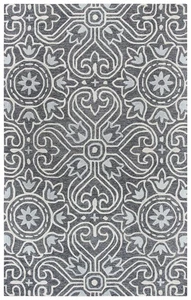 2x8 Rizzy Rugs Gray Leaves Tufted Bulbs Floral Runner OU957A - Aprx 2' 6" x 8' - Picture 1 of 2