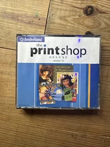2002 Printshop Deluxe Version 15 Broderbund CD rom PC 4 Disc set edit software - Afbeelding 1 van 5