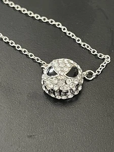 JACK SKELLINGTON NECKLACE 10" Chain Nightmare Before Christmas Rhinestone - Picture 1 of 5